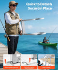 Removable 3 Step Aluminum Dock Ladder With Non Slip Wide PP Steps, 500 Lb Capacity, Quick Release, Easy In And Out For Lake Swimming, Pool Or Marine Boarding On Pontoon Boats on dock