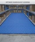 Heavy Duty Interlocking Plastic Pallet Mat Tiles With Drainage Slots For Warehouse Aisles And Cold Storage modular floor panels in blue