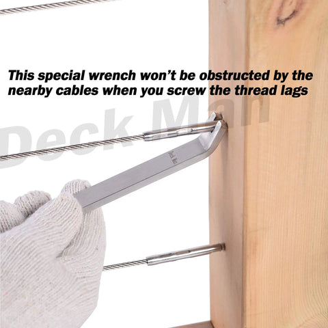 Tool tightening Left And Right Handed Thread Lag Screws For One Eighth Inch Decking Cable Railing Kit Hardware Non Turnbuckle System