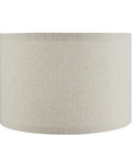 Collapsible Drum Spider Shade In Oatmeal Linen, 12 Inch Top, 12 Inch Bottom, 8 Inch Slant Height, Nickel Fitter, No Fuss Clip On Setup