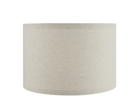Collapsible Drum Spider Shade In Oatmeal Linen, 12 Inch Top, 12 Inch Bottom, 8 Inch Slant Height, Nickel Fitter, No Fuss Clip On Setup