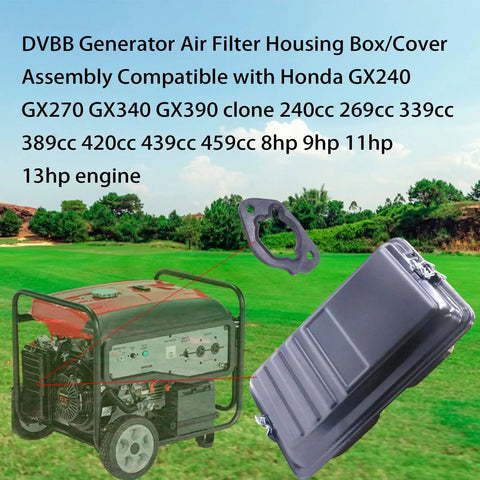 Heavy Duty Generator Air Filter Housing Box And Cover Assembly For 5500 To 9500 Watt Gens in front of green landscape