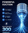 Heavy Duty Electric Drum Pump For DEF And Diesel, Plug And Play Dual Power With 120V AC 12V DC, 5 GPM Flow Rate, tech specs.
