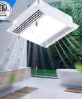 Ultra Quiet Bathroom Exhaust Fan With 15W LED Light, 1.0 Sones, 110 CFM Ventilation in modern bathroom setting