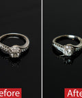 Top Rated Ultrasonic Jewelry Cleaner Delivers A Slick Shine To Eyeglasses Watches Rings Coins Razors And Gadgets Using Just Tap Water For Quick Deep Cleaning That Really Slaps And Leaves Everything Crisp. Before and after of a sparkling clean ring.
