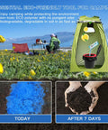 Camping scene with tent and Portable Toilet Absorbent Gel And Urine Powder For Camping And Outdoor Use 25 Packets Odor Control