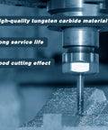 Carbide square end mill, 1/4 inch, 2-flute, close-up in milling setup
