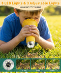 4K 1000X Digital Microscope For Curious Kids With 2 Inch IPS Screen Yellow Color Real 200-1000X Magnification Eye Strain Free Viewing Kid Friendly Learning Tool For Exploring Cells And Insects Up Close, child outdoors