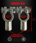 Beefy Copper Battery Terminal Connectors For Top Post Cars And Trucks SAE Standard Positive 19mm Negative 17mm Size Diagram
