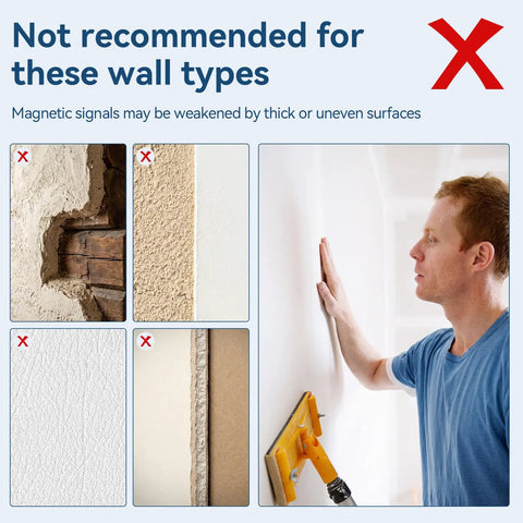 Not recommended wall types for Tallew 2 Pcs Magnetic Stud Finder No Batteries Required Powerful Magnet Stud Finder.