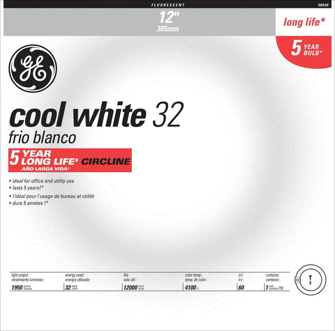 Packaging of Circline Garage And Basement Light Bulb 32W 1950 Lumen 12 Inch Diameter Cool White Built For Big Spaces 1 Pack