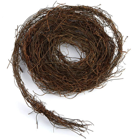 Coiled 15 ft Dried Natural Grapevine Twig Garland, rustic angel vine decor for year-round farmhouse vibe, natural twisted vine