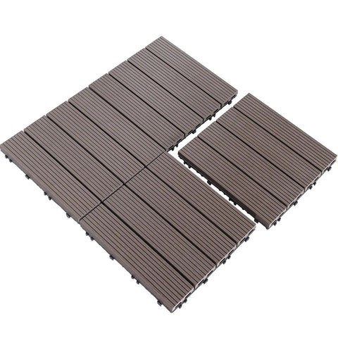 Interlocking Stone Deck Tiles 12x12 for Indoor Outdoor Use in Grey and White Real Pebble Slices Durable Patio Pathway DIY Upgrade
