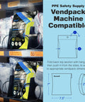 High Visibility Safety Vest Type R Class 2 Ansi Certified Lime Mesh With Secure Zipper And Inside Pocket Bulk Case Of 10 displayed in a vending machine.