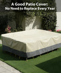 All Weather Heavy Duty Patio Furniture Cover 110x84x28 Inches Waterproof UV Protected for large outdoor dining set