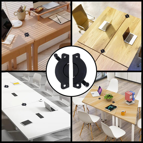 Straight Up Heavy Duty Table Leaf Connectors With Secure Locking Latches For No Sweat Assembly And Built Tough Performance On Folding Dining Tables shown on various tables.