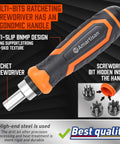 22 In 1 Ratchet Screwdriver Set With Precision Slotted Philips Pozi And Torx Bits, Ergonomic Handle, quick bit change