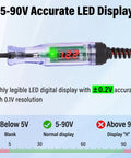 5-90V DC Automotive Test Light With LED Voltmeter Real Time Digital Voltage Display For Quick Auto Electrical Checks Killer Readouts Day Or Night Diagnostics, transparent handle showing 12.2V display