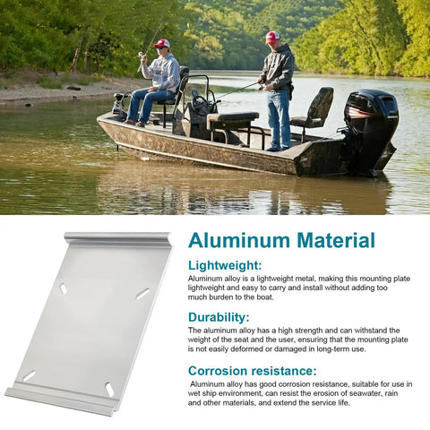 Jon Boat Seat Mount Plate SP15100 For Attwood Swivl Eze Accessories in lightweight aluminum, perfect for small boats.