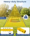 Heavy Duty 550lbs Metal Swing Set for Backyard Built Like a Tank Full Steel A Frame Swing Stand with ground stakes in park