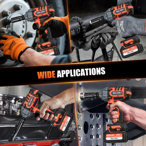 Beefy 1500N.m Cordless Impact Wrench With Brushless 21V Motor, 1100 Ft-Lbs Torque, 3-Mode Adjustable, Ideal For Truck Tires, Car Repair, Heavy Duty DIY Projects used on truck lugs and equipment bolts