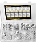 64 Piece ORFS Cap And Plug Set For Hydraulic Hose And Pipe Fittings Heavy Duty Pro Grade O Ring Face Seal Galvanized Carbon Steel