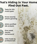 Infographic showing benefits of Mold Test Kit With Lab Fees Included No Surprises For Home Use Detects 20 Plus Mold Types And Pollen Easy To Follow Guide