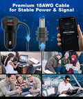 Road Ready Three In One Starlink Mini Car Charger Featuring Slick 36W PD And Quick Charge 18W Adapter in use with mobile devices.
