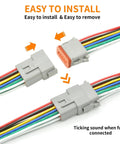 Beefy 12 Pin Deutsch DT Waterproof Automotive Electrical Butt Connector Kit With 16 AWG Wires And Heat Shrink Tubes, easy install