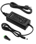 24V 3A 72W AC To DC Power Supply For LED Strips 5050 3528 And CCTV Cameras, 100-240V AC In, with connectors, black casing