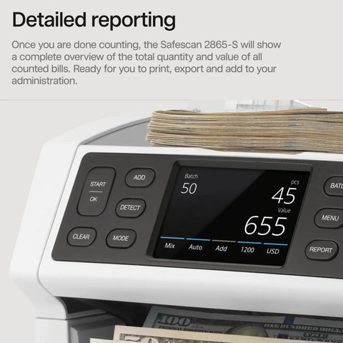 Fast Money Counter Machine With Counterfeit Detection And Mix Currency Sorting, Add Batch Modes, Touch Screen Display