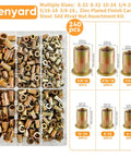Rivet Nut Assortment Kit 240 Pcs Six Sizes 6-32 8-32 10-24 1/4-20 5/16-18 3/8-16 UNC Zinc Plated Carbon Steel Rivnuts