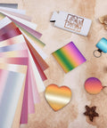 Gradient Sublimation Transfer Paper Set Pro Grade 15 Sheets 12x10 Inch Ombre Pattern for Tumblers and T Shirts on display