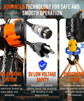 YATOINTO 2-Speed Electric Chain Hoist with orange housing, 2200 lb capacity