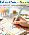 Hand writing with Gel Pen Set 0.5mm Quick-Drying Black Ink With Naturally Scented Fruity Ink, Smooth Non-Bleed Writing, Gradient Color Barrel