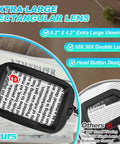 Extra Large Magnifier With Light And Clamp Hands Free Rectangle Desk Magnifier Features 10x To 30x Zoom Five Color LED Modes Adjustable Illumination For Reading Close Work Crafts And Painting.