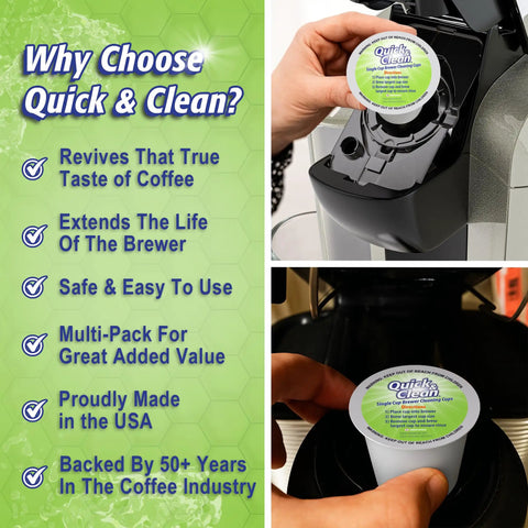 Keurig Cleaning Pods 12 Pack For Keurig 2.0 And K Cup Machines Get That Fresh Brew Back With Residue Removal Non Toxic Eco Friendly Formula Quick And Easy Brew Taste Revival in use with coffee machine