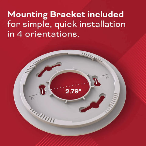Mounting bracket of Hardwired Smoke And Carbon Monoxide Detector Pack With Voice Alerts, 2.79-inch diameter