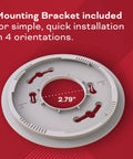 Mounting bracket for Hardwired Smoke And Carbon Monoxide Detector With AA Battery Backup Interconnectable, 2.79 inches measurement