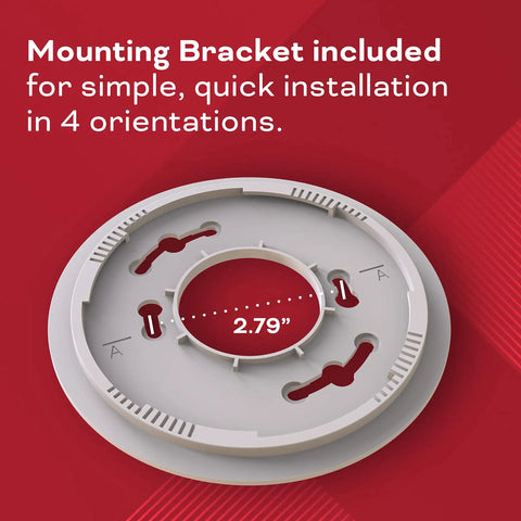 Mounting bracket for Hardwired Smoke And Carbon Monoxide Detector With AA Battery Backup Interconnectable, 2.79 inches measurement
