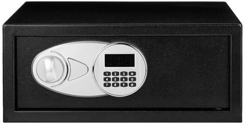 Front view of Sturdy Steel Security Safe With Digital Keypad And Electronic Lock, Emergency Key Override, 0.7 Cubic Feet