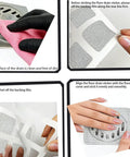 Applying 100 Pcs Disposable Shower Drain Hair Catchers Mesh Adhesive Covers to clean drain surfaces for effective clog prevention.