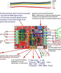 350W 6 To 60 Volts Three Phase PWM DC Brushless Motor Speed Controller With Hall Sensor, labeled diagram and wiring details