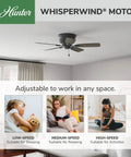 42 Inch Indoor Ceiling Fan No Light No Frills Black Low Profile Flush Mount With 5 Blades For Bedroom Living Room Or Kitchen Pull Chain Control Perfect For Low Ceilings Under 9 Feet Matte Black Finish installed in bedroom