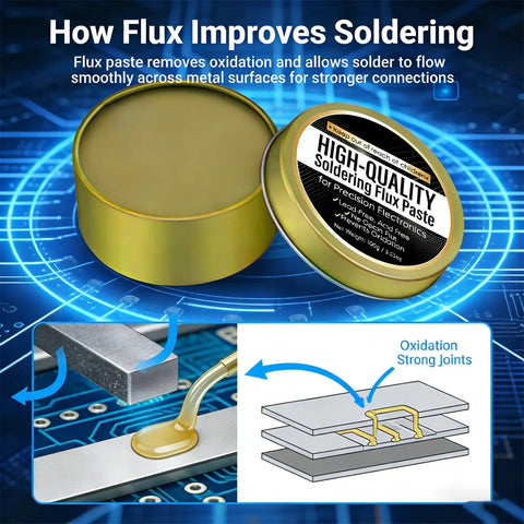 Precision Soldering Flux Paste For Electronics No Clean Rosin Flux Lead Free Prevents Oxidation And Improves Solder Flow Diagram