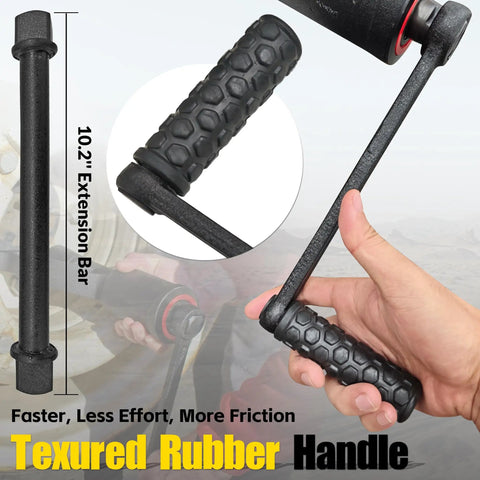 Heavy Duty Torque Multiplier Wrench Set With 24mm To 38mm Cr-V Sockets, 4800 Nm Max Torque, featuring 10.2 inch extension bar