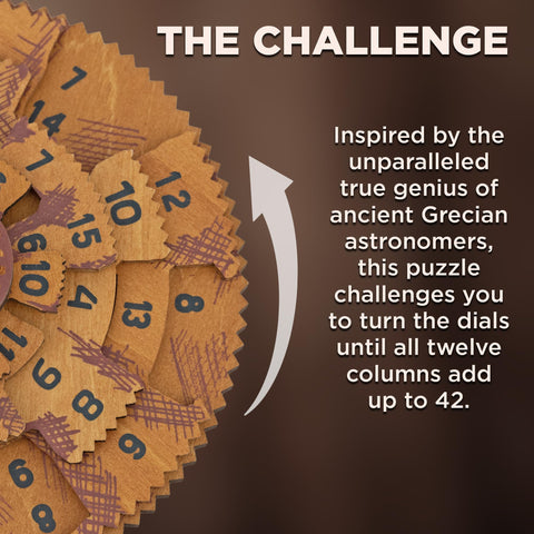 Antikythera Inspired Mechanical Math Puzzle Single Piece Wooden Brainteaser With Layered Gears Mind Bending Challenge For History Buffs, Smart Kids, Teens And Adults Classic Brain Teaser Gift For Visualization And Problem Solving
