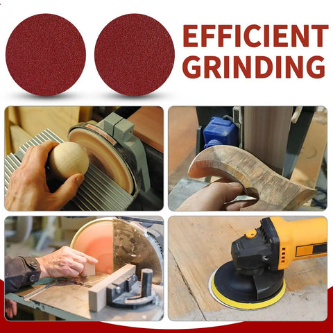 Three Inch Sanding Discs Kit 100 Pieces 80 To 3000 Grit Hook And Loop Quick Change Pads shown with woodworking use