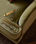Antique Brass Cabinet Pulls With Backplate Zinc Alloy Retro Style Hardware displayed on green fabric, 5 inch hole centers