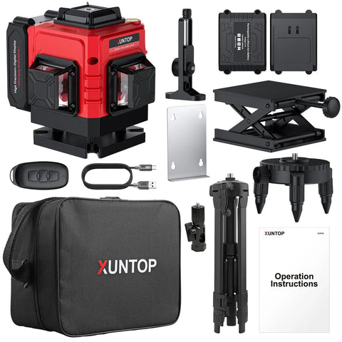 Heavy Duty 12 Line Green Laser Level With Slick Remote Control And Sturdy Triangle Bracket For Instant Self Leveling Up To Ninety Eight Feet Zero Guesswork For Drywall Installation And Deck Building accessories and components.